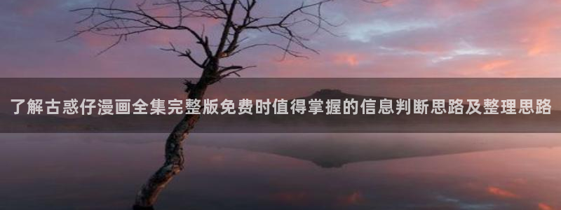 免费漫画免费在线阅读:了解古惑仔漫画全集完整版免费时值得掌握的信息判断思路及整理思路